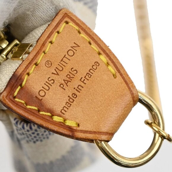 LOUIS VUITTON Mini Pochette Accessoires Hand Bag Damier Azur WE - Picture 12 of 14